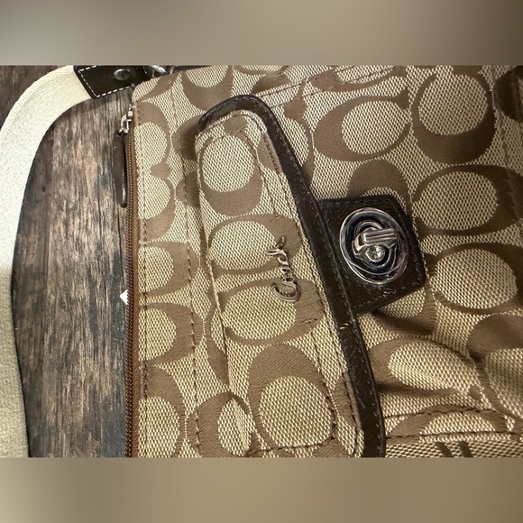 Coach Beige and Brown Crossbody Bag Purse - Picture 7 of 8